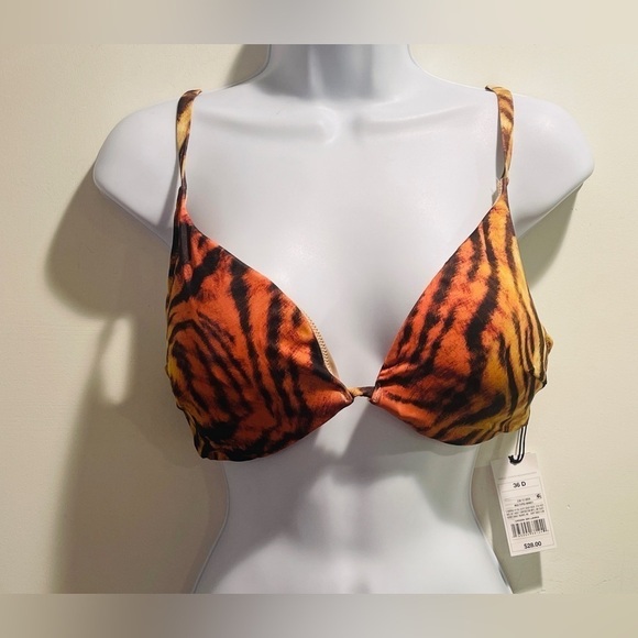 Shade & Shore Women's 36D Tiger Print Bikini Swim Top NWT - Picture 5 of 16